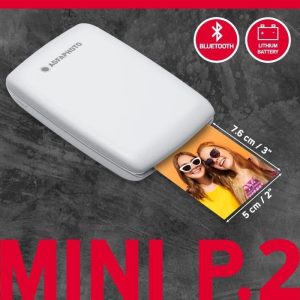 AgfaPhoto Mini P.2 - Pack Imprimante Portable Zink Photos Instantanées + Recharge 60 Photos 75x50 mm - Sans Encre - Smartphones – Image 2