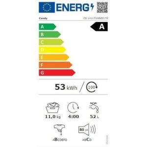 Lave-linge hublot CANDY CS 1411TXMBBE/FR - 11 kg - Induction - L60cm - 1400 trs/min - Classe A - Noir – Image 3