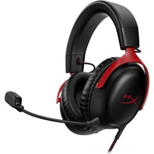 Casque Gamer Filaire - HyperX Cloud III - pour PC-PS5-Xbox Series X-S-Xbox One-Nintendo Switch-Mac-Mobile - Noir-Rouge – Image 1