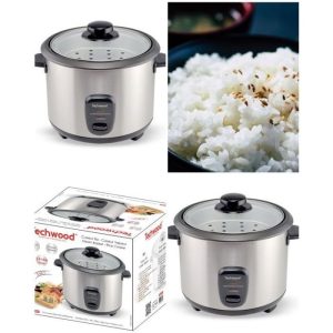 Cuiseur à riz multifonction en inox 1,8 L avec Panier Vapeur Témoin de cuisson 700W GRIS anti adhérente – Image 1