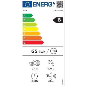 Lave-vaisselle pose-libre BOSCH SMS6ZCI11F SER6 - 14 couverts - Induction - L60cm - 40 dB - Classe B - Inox – Image 4