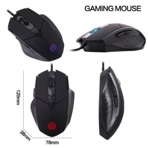 SDLOGAL Souris Gamer silencieuse, Souris De Jeu Optique Filaire USB avec LED Optique, 6 Boutons pour Ordinateur Portable, PC (Noir) – Image 4