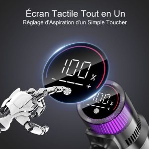 Vistefly V15 Max Aspirateur Balai sans Fil 500W, 52Kpa Aspirateur sans Fil Puissant , Écran Tactile LED Autonomie 60min - Sans Sac – Image 2