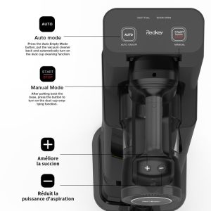 650W/60Kpa 7*3500mAh 70 min Aspirateur Balai sans Fil Base autonettoyante avec lampe UV 4L 3 modes 10 Couches de filtration – Image 3