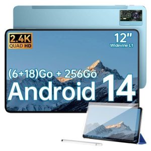 Oukitel OT5S Tablette Tactile, (6+18)Go RAM + 256Go ROM, Unisoc T606, Écran 12" 2.4K 8250mAh Android 14 TÜV SÜD GPS Dual SIM 4G Bleu – Image 1