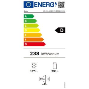Réfrigérateur multiportes - BEKO - GNO46623MXPN - Classe D - 400L - 180 x 79,5 x 74 cm - Inox – Image 4