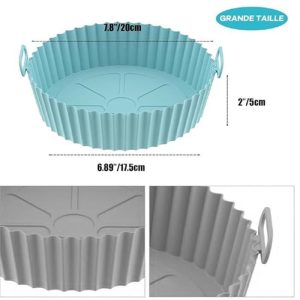 FOLAYA 2 Pièces Moule Silicone Air Fryer, 20cm Accessoire Panier de Friteuse à Air pour Philips Foodi Max Cosori Moulinex Tefal – Image 2
