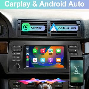 AWESAFE Autoradio Android 12 pour BMW 5 Série E39 1995-2003 E53 X5 M5,7 Pouces écran Tactile avec GPS Carplay sans Fil Android Auto – Image 2