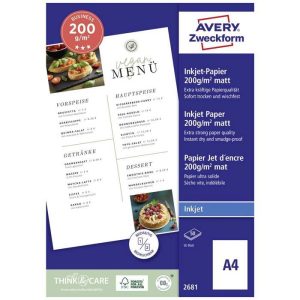 Avery-Zweckform 2681 2681 Papier d'impression à jet d'encre DIN A4 200 g/m² 50 feuille(s) imprimable des deux côtés – Image 1
