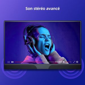 Moniteur portable EVICIV 15,6" IPS Full HD 1920 x 1080 - Noir - Type C et HDMI – Image 2