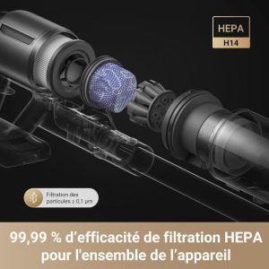 NEW DREAME Z30 - Aspirateur Balai sans Fil - Puissance 310 AW - Autonomie 90 Min - Technologie de Détection de Poussière – Image 4