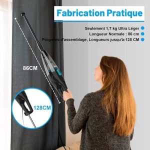 Aspirateur balai filaire, aspirateur puissant, INSE, R3S, Blue, multifonctions 2 en 1, 1.75KG, 16KPa, 400W, grande capacité de – Image 3