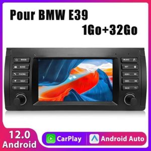AWESAFE Autoradio Android 12 pour BMW 5 Série E39 1995-2003 E53 X5 M5,7 Pouces écran Tactile avec GPS Carplay sans Fil Android Auto – Image 1