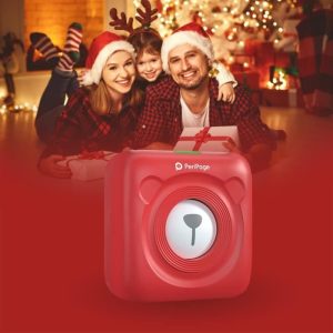 Nouveau type - PeriPage A6 imprimante thermique HD 304DPI Fonction photo AR Impression sans encre Compatible avec Android iOS Rouge – Image 2