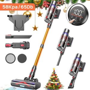 Aspirateur Balai sans Fil,58000Pa/600W 8*2800mAh/60 Mins Autonomie, OLED Écran Aspirateur Puissant, 1.5L/Filtration en 7 étapes – Image 1