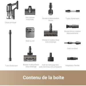 NEW DREAME Z30 - Aspirateur Balai sans Fil - Puissance 310 AW - Autonomie 90 Min - Technologie de Détection de Poussière – Image 9
