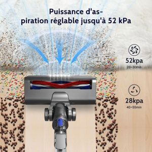 Aspirateur Balai sans Fil,Aspirateur sans Fil 52000pa/560w,Moteur sans balais,Filtration en 5 Étapes,1.6 L de Grande Capacité – Image 2