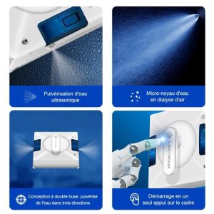 Liectroux YW509 Robot Nettoyeur de vitres,pulvérisation Automatique à Double Direction avec Triple système de sécurité, 3800pa de As – Image 3