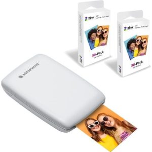 AgfaPhoto Mini P.2 - Pack Imprimante Portable Zink Photos Instantanées + Recharge 60 Photos 75x50 mm - Sans Encre - Smartphones – Image 1