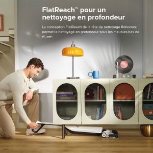 Roborock Flexi Lite -Aspirateur Balai Eau et Poussière-Conception FlatReach™ -17000Pa Nettoyant/Séchage Automatique – Image 2