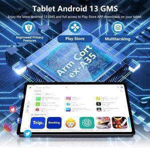 Tablette tactile 10 Pouces 12 Go RAM + 128 Go ROM | 1To TF - Android 13, IPS 800x1280 FHD, 6000mAh, Avec clavier souris-Gris – Image 4