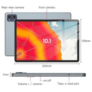 Tablette Tactile UVERBON 10,1"- 6 Go+ 128Go-Android 13.0-dix Core-Wifi 5G-Dual SIM -Caméra 8MP+13MP -avec clavier bluetooth-Gris – Image 4