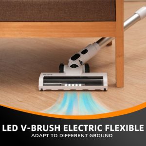 VACARE Aspirateur balai sans fil, 20kPa/200W, 45Mins Autonomie, Multi-Cône Filtre Syst, Auto-Verticale Silencieux/Léger/Flexible – Image 6
