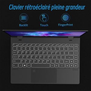 PC Portable Auusda -14.1Pouces FHD-360 ° 2.5K UHD 2 en 1 écran tactile Tablette - Intel N95 Yoga - RAM 16Go - 512Go – Image 6