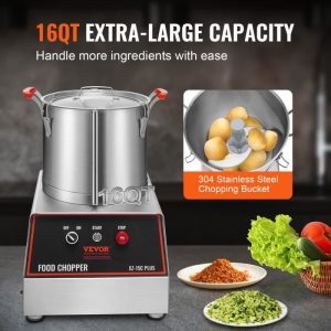 Robot Culinaire - VEVOR - Robot de Cuisine Mixeur Multifonction 1400 W 15 L Hachoir Inox Alimentaire – Image 4