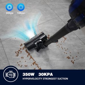 VACARE Aspirateur balai sans fil, 30kPa/350W, 8*2200mAh/55Mins Max Autonomie, Concept Auto-Verticale, Multi Filtration Syst 1.2L – Image 3