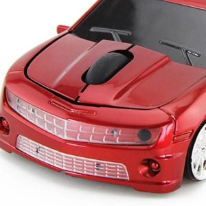OMABETA souris de voiture Souris d'ordinateur sans fil en forme de voiture de Sport 2.4G, capteur de informatique clavier Rouge – Image 4