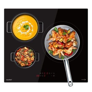 Plaque de cuisson induction COMFEE - 3 zones - 3 boosters - 7200W - L59 x P52 cm CIH721T278K0 - Noir – Image 1