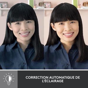 Webcam Logitech Brio 300 Full HD avec confidentialite, micro a reduction de bruit, USB-C - Rose – Image 3