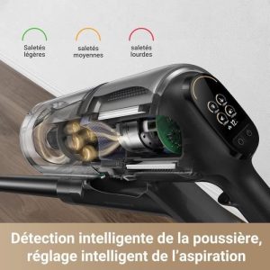 NEW DREAME Z30 - Aspirateur Balai sans Fil - Puissance 310 AW - Autonomie 90 Min - Technologie de Détection de Poussière – Image 7