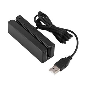 USB Hi-Co magnétique Mag à rayures carte de crédit lecteur d'programmable 3 pistes MSR90 terminal de point de vente Noir – Image 1