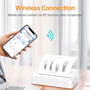 Imprimante Thermique Bluetooth A4，Prince thermique BT Photo Imprimante Pridite 210 mm de large pour bureau à la maison en plein air – Image 2