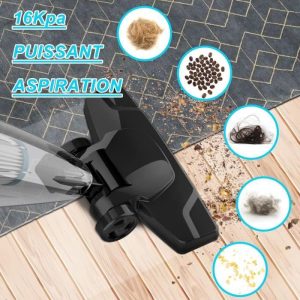 Aspirateur balai filaire, aspirateur puissant, INSE, R3S, Blue, multifonctions 2 en 1, 1.75KG, 16KPa, 400W, grande capacité de – Image 2