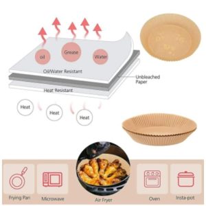 Papier jetable Air Fryer pour friteuses 100 pcs Blanc – Image 4