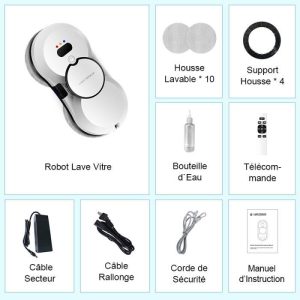 LIECTROUX Robot Laveur Vitre Electrique HCR-10 avec 30 ml Résvoir d'eau – Image 4