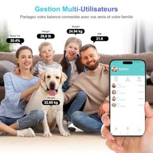 Balance Pèse Personne, Healthkeep Balance Impédancemètre Bluetooth Balance Connectée avec App, 13 Mesures Max 180kg - Multicolore – Image 5