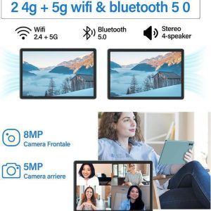 Android 13 Tablette Tactile 10 Pouces, 14Go RAM +256Go ROM (TF 1To), WiFi 6 Tablettle pc Octa Core, Caméra 8+5MP, 7000mAh, Bleu – Image 5