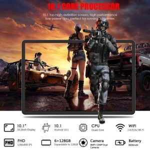 Tablette Tactile UVERBON 10,1"- 6 Go+ 128Go-Android 13.0-dix Core-Wifi 5G-Dual SIM -Caméra 8MP+13MP -avec clavier bluetooth-Gris – Image 2