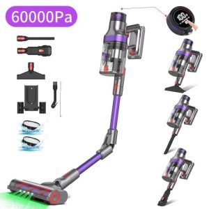 Aspirateur Balai Sans Fil - 600W/60KPa 65mins - Multifonctions 9 en1 - Aspirateur Sans Fil Puissant - Écran LED - Batterie Amovible – Image 1