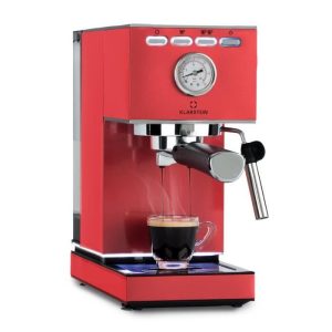 Machine à café expresso - Klarstein Pausa - 1350 W - 20 bars de pression - 1,4 L - Rouge – Image 1