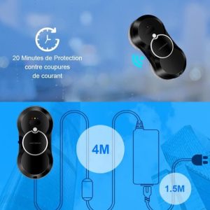 LIECTROUX Robot Laveur Vitre Electrique HCR-10 Robot Nettoyeur de Verre avec 30ml Réservoir d'eau Anti-Chute – Image 4