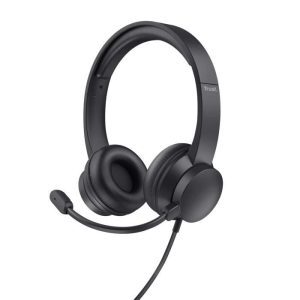 Trust Ayda Casque avec Micro 3.5mm, Casque Audio Léger PC Filaire, Arceau Réglable, On-Ear, pour Chat, Teams, Zoom - Noir – Image 3