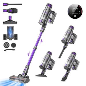 Vistefly V15 Max Aspirateur Balai sans Fil 500W, 52Kpa Aspirateur sans Fil Puissant , Écran Tactile LED Autonomie 60min - Sans Sac – Image 1